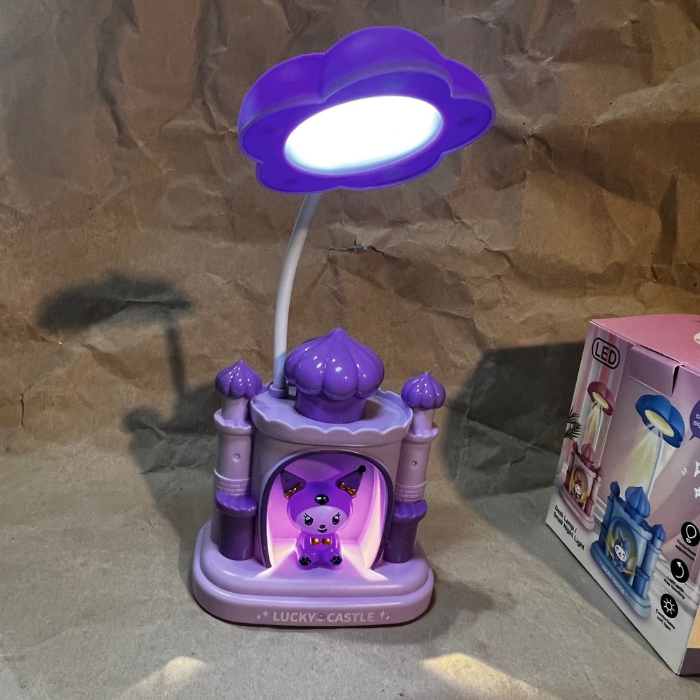 Lucky Castle LED Desk Lamp Purple Kawaii Castle Flower Night Light USB Powered - Picture 8 of 16